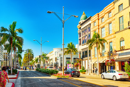 Los Angelos, California, USA - September 23, 2018: View of the fashionable street Rodeo Drive in...