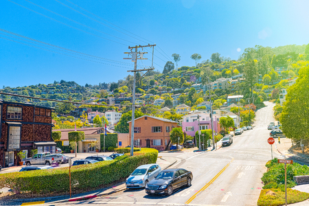 Sausalito, California, USA - September 10, 2018: Sausalito is a city in Marin County, California, 4 miles north of San Francisco.のeditorial素材
