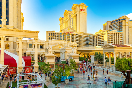 Las Vegas, Nevada, USA - September 15, 2018: Main street of Las Vegas is the Strip. Casino, hotel and resort - Caesars Palace.のeditorial素材