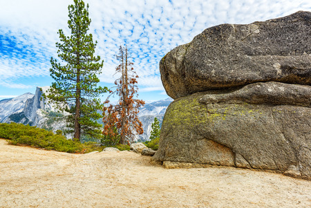 Glacier Point. Magnificent national American natural park - Yosemite.の写真素材