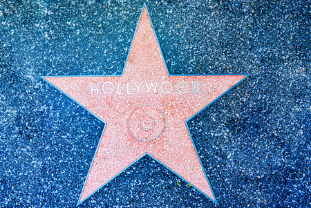 Los Angelos, California, USA - September 05, 2018: Hollywood Walk of Fame in Hollywood Boulevard.