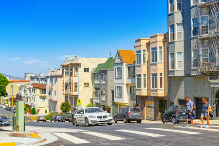 San Francisco, California, USA - September 09, 2018: City views a seaport in western California,on a peninsula between the Pacific Ocean and San Francisco Bay.のeditorial素材