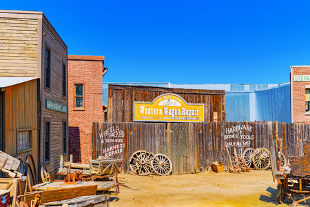 Los Angelos, California, USA - September 07, 2018: World famous park Universal Studios in Hollywood. Wild West Area .のeditorial素材