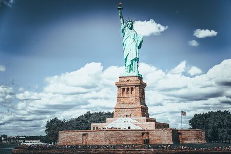 Statue of Liberty (Liberty Enlightening the world) near New York and Manhattan. USA.の写真素材
