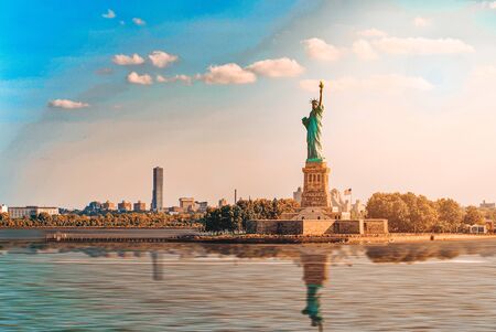 Statue of Liberty (Liberty Enlightening the world) near New York and Manhattan. USA.の写真素材