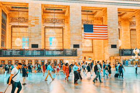 New York, USA- September 05, 2017 :  Grand Central Terminal- railroad terminal at 42nd Street and Park Avenue in Midtown Manhattan in New York City, United States.のeditorial素材