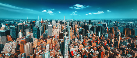 New York, USA- September 05, 2017 :View of Manhattan from the skyscraper's observation deck. New York. USA.のeditorial素材