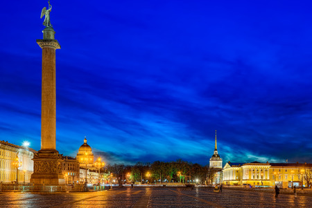 Winter Palace, Hermitage Museum and and Alexander column.  Saint Petersburg. Russia.のeditorial素材