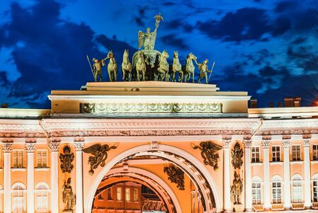 Arc de Triomphe of the General Headquarters Building on Palace Square. Saint Petersburg .Russia.のeditorial素材