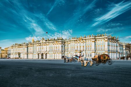 Winter Palace and Hermitage Museum.  Saint Petersburg. Russia.のeditorial素材