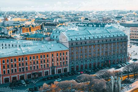 Saint Petersburg, Russia - November 07, 2019: Panoramic view from the roof of St. Isaac's Cathedral. Saint Petersburg. Russia.のeditorial素材