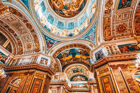 Saint Petersburg, Russia - November 07, 2019: Inside Saint Isaac's Cathedral- greatest architectural creation. Saint Petersburg.のeditorial素材