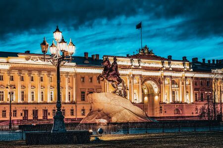Senate building and  a monument to Peter I (the Great). Saint Petersburg. Russia.のeditorial素材