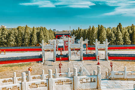 Circular Mound Altar in the complex Temple of Heaven in Beijing, China.のeditorial素材