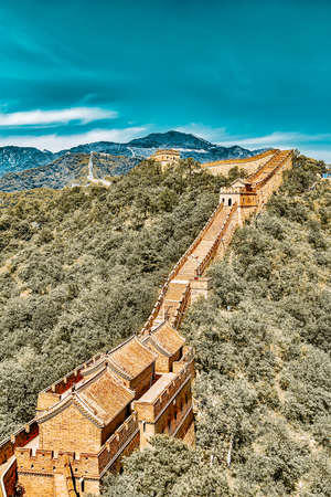 Great Wall of China, section "Mitianyu". Suburbs of Beijing.の写真素材