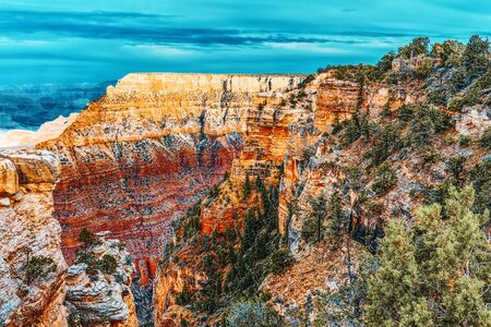 Amazing natural geological formation - Grand Canyon in Arizona, Southern Rim. USA.の写真素材