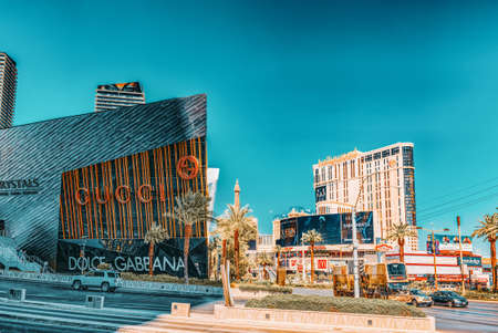 Las Vegas, Nevada, USA - September 16, 2018: Main street of Las Vegas is the Strip.のeditorial素材