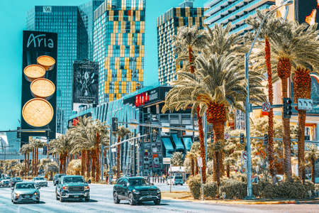 Las Vegas, Nevada, USA - September 17, 2018: Main street of Las Vegas is the Strip.のeditorial素材