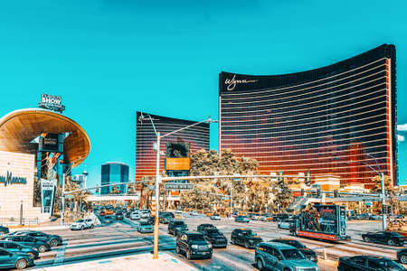 Las Vegas, Nevada, USA - September 16, 2018: Main street of Las Vegas is the Strip. Casino, hotel and resort - Encore.のeditorial素材