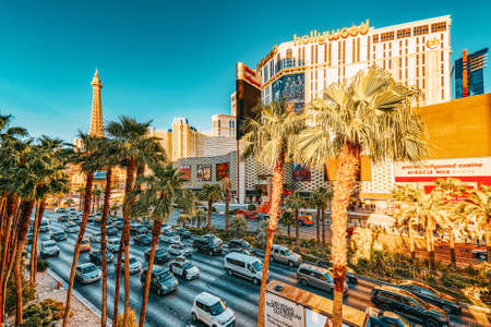 Las Vegas, Nevada, USA - September 15, 2018: Main street of Las Vegas is the Strip.