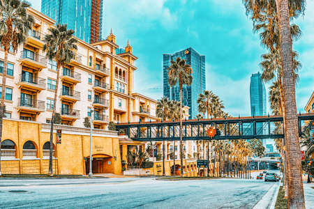 Los Angelos, California, USA - September 03, 2018: View of the Downtown of LA in the daytime.のeditorial素材