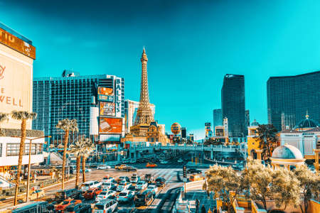 Las Vegas, Nevada, USA - September 15, 2018: Main street of Las Vegas is the Strip.のeditorial素材