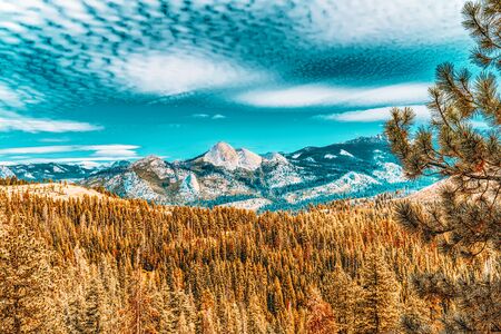 Glacier Point. Magnificent national American natural park - Yosemite.の写真素材
