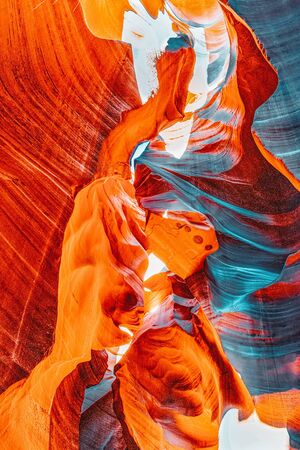 Antelope Canyon is a slot canyon in the American Southwest. It is on Navajo land east of Page, Arizona. USA.の写真素材