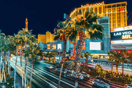 Las Vegas, Nevada, USA - September 16, 2018: Main street of Las Vegas-is the Strip in evening time.のeditorial素材