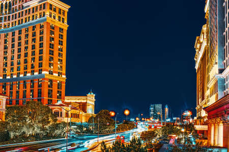 Las Vegas, Nevada, USA - September 16, 2018: Main street of Las Vegas-is the Strip in evening time.のeditorial素材