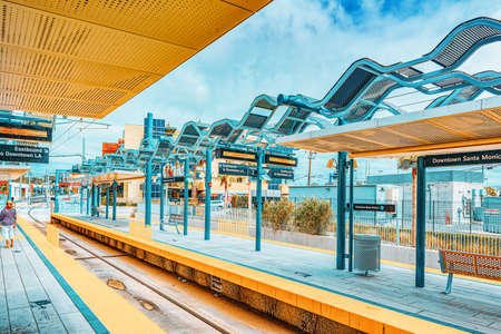 Santa Monica, California, USA - September 05, 2018: Railway station Santa Monica, a suburb of Los Angeles.のeditorial素材