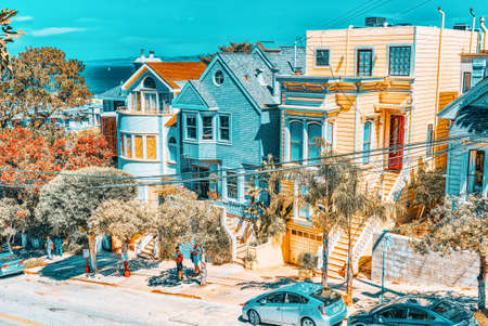 San Francisco, California, USA - September 09, 2018: City views a seaport in western California,on a peninsula between the Pacific Ocean and San Francisco Bay.のeditorial素材