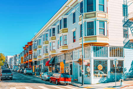 San Francisco, California, USA - September 11, 2018: City views a seaport in western California,on a peninsula between the Pacific Ocean and San Francisco Bay.のeditorial素材