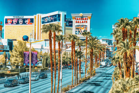 Las Vegas, Nevada, USA - September 16, 2018: Main street of Las Vegas is the Strip.のeditorial素材