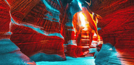 Antelope Canyon is a slot canyon in the American Southwest. It is on Navajo land east of Page, Arizona. USA.の写真素材
