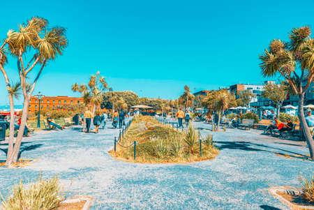 San Francisco, California, USA - September 10, 2018: Maritime Garden . Ocean Quay in the north of San Francisco.のeditorial素材