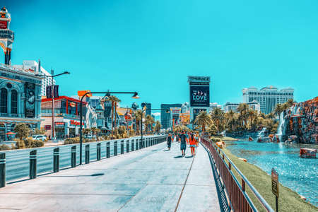 Las Vegas, Nevada, USA - September 16, 2018: Main street of Las Vegas is the Strip.のeditorial素材