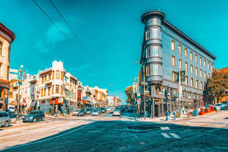 San Francisco, California, USA - September 09, 2018: City views a seaport in western California,on a peninsula between the Pacific Ocean and San Francisco Bay.のeditorial素材