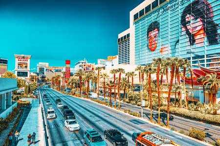 Las Vegas, Nevada, USA - September 16, 2018: Main street of Las Vegas is the Strip.のeditorial素材