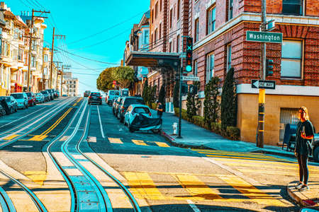 San Francisco, California, USA - September 09, 2018: City views a seaport in western California,on a...