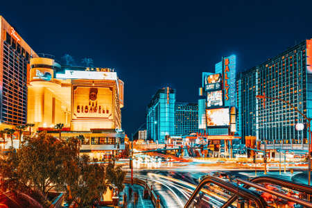 Las Vegas, Nevada, USA - September 16, 2018: Main street of Las Vegas-is the Strip in evening time.