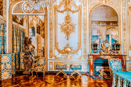 VERSAILLES, FRANCE - JULY 02, 2016 : Council Study( Cabinet Du Conseil)- Here King with the ministers presided over the various Councsils. Chateau de Versailles.のeditorial素材