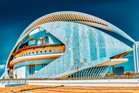 VALENCIA, SPAIN - SEPT 10: Palace of Arts (El Palau de les Arts Reina Sofia) - City of Arts and Sciences. September 10, 2014 in Valencia, Spain. Every year,Valencia welcomes more than 4 million visitors.のeditorial素材
