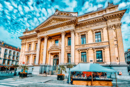 BRUSSELS, BELGIUM - JULY 07, 2016 : City views cozy European cities - Brussels, Belgium and the...