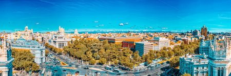 Madrid, Spain - June 06, 2017 :Panoramic view from above on the capital of Spain- the city of Madrid. One of the most beautiful cities in the world.のeditorial素材