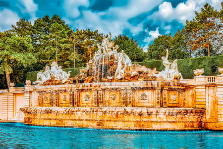Upper Belvedere.Beautiful fountains in complex Belvedere.Vienna. Austria.のeditorial素材