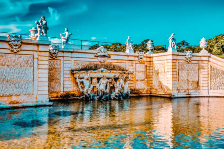 Upper Belvedere.Beautiful fountains in complex Belvedere.Vienna. Austria.のeditorial素材