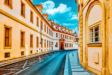 Quarters and streets on  Prague's Mala Strana(Lesser Town of Prague). District of the city of Prague, Czech Republic, and one of its most historic regions. Czech Republic.の写真素材
