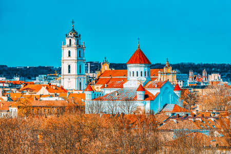 View of Vilnius from the hill of the Bastion of the Vilnius City Wall. Lithuania.のeditorial素材