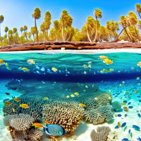 Magnificent and amazing underwater world of the tropical ocean.の写真素材